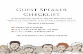 Guest Speaker Worksheet