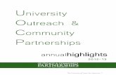University Outreach & Community Partnerships Annual Highlights 2012 13