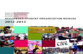 KSU Registered Student Organization Manual 2012-2013