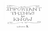 Important Things to Know: Volume 1