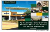Cal Poly Graduate Education Master's Thesis and Project Formatting Guidelines 2014-2015