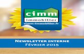 Newsletter interne Cimm Immobilier - Février 2015