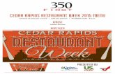 2015 Cedar Rapids Restaurant Week Menus