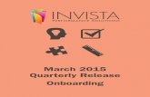 Invista Quarterly Release: Onboarding