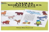 Animal Word Puzzles Coloring Book 49p
