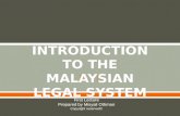 First Lecture-The Introduction to the Malaysian Legal System