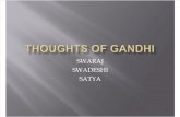 Swaraj Swadeshi Satya Sarvodaya
