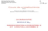 Cours de Cristallochimie 2015 INTRODUCTION
