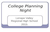 College Planning Night Lenape Valley Regional High School 2015.