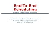 End-To-End Scheduling Angelo Corsaro & Venkita Subramonian Department of Computer Science Washington University Distributed Systems Seminar, Spring 2003.