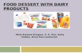 Mele Kalama-Kingma, S. K. Kim, Kelly Valdez, Anna Rea Laubscher FOOD DESSERT WITH DAIRY PRODUCTS.