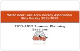2011-2012 Summer Planning Sessions White Bear Lake Area Hockey Association Girls Hockey 2011-2012.