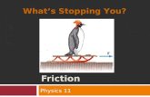 Friction Physics 11 What’s Stopping You?. Humour again..