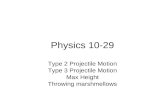 Physics 10-29 Type 2 Projectile Motion Type 3 Projectile Motion Max Height Throwing marshmellows.