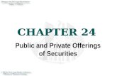 CHAPTER 24 CHAPTER 24 Public and Private Offerings of Securities
