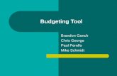 Budgeting Tool Brandon Ganch Chris George Paul Perello Mike Schmidt.