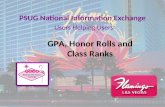 PSUG National Information Exchange Users Helping Users GPA, Honor Rolls and Class Ranks.