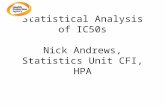 Statistical Analysis of IC50s Nick Andrews, Statistics Unit CFI, HPA.