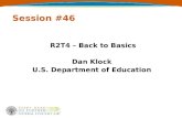 Session #46 R2T4 – Back to Basics Dan Klock U.S. Department of Education.
