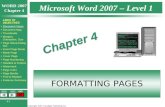 Copyright 2007, Paradigm Publishing Inc. WORD 2007 Chapter 4 BACKNEXTEND 4-1 LINKS TO OBJECTIVES Document Views Document Map Thumbnails Margins, Orientation,