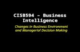 CISB594 – Business Intelligence Changes in Business Environment and Managerial Decision Making.