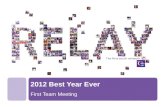 2012 Best Year Ever First Team Meeting. What brought you Relay?