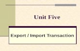 Unit Five Export / Import Transaction. Objectives Get the students to be familiar with the Export / Import procedure. Cultivate the students’ ability.