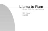 Llama to Ram How to think like a perl weenie Rob Napier 3/18/99.