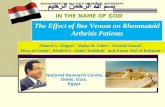 National Research Centre, Dokki, Giza, Egypt MANAGEMENT OF MULTIPLE SCLEROSIS: APITHERAPY The Effect of Bee Venom on Rheumatoid Arthritis Patients Ahmed.