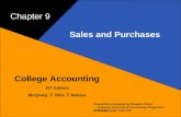 9–1 McQuaig Bille 1 College Accounting 10 th Edition McQuaig Bille Nobles © 2011 Cengage Learning PowerPoint presented by Douglas Cloud Professor Emeritus.