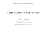 State Budgets Under Stress Larry DeBoer Purdue University September 20, 2011 Purdue Cooperative Extension Service
