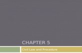 CHAPTER 5 Civil Law and Procedure. Crimes v. Torts  Public wrong against society  Private wrong against an individual.