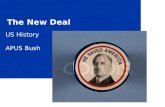 The New Deal US History APUS Bush. 2 The “Old Deal” What? President Hoover’s reaction to the Great Depression President Herbert Hoover.