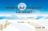 Where did you go on vacation? Section A Unit 10. Where did you go on vacation? stayed at home.