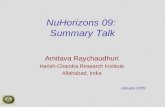 NuHorizons 09: Summary Talk Amitava Raychaudhuri Harish-Chandra Research Institute Allahabad, India January 2009.