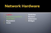 Cables  Network Interface Card (NIC)  Repeaters  Hubs  Switches  Routers  Gateways  Bridges.