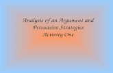Analysis of an Argument and Persuasive Strategies Activity One.