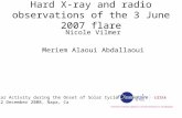 Hard X-ray and radio observations of the 3 June 2007 flare Nicole Vilmer Meriem Alaoui Abdallaoui Solar Activity during the Onset of Solar Cycle 24 8-12.