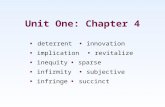 Unit One: Chapter 4 deterrent innovation implication revitalize inequity sparse infirmity subjective infringesuccinct.