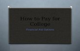 How to Pay for College Financial Aid Options. Types of Aid O Grants O Don’t pay back O Scholarships O Don’t pay back O Student & Parent Loans O Pay back.