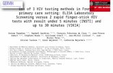 15 th EACS Barcelona Use of 3 HIV testing methods in French primary care setting: ELISA Laboratory Screening versus 2 rapid finger-stick HIV tests with.