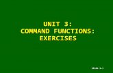 Slide 3-1 UNIT 3: COMMAND FUNCTIONS: EXERCISES. Slide 3-2 OBJECTIVE The students will be able to apply the Incident Command System (ICS) to various emergency.