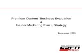 Premium Content Business Evaluation & Insider Marketing Plan + Strategy December 2005.