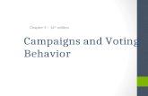Campaigns and Voting Behavior Chapter 9 – 16 th edition.