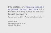 Integration of chemical-genetic & genetic interaction data links bioactive compounds to cellular target pathways Parsons et al. 2004 Nature Biotechnology.
