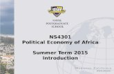 NS4301 Political Economy of Africa Summer Term 2015 Introduction.