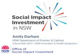 In NSW Amity Durham NSW Department of Premier & Cabinet 3 November 2015 | NSW Innovation & Health Symposium.