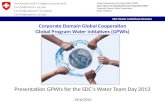 1 Corporate Domain Global Cooperation Global Program Water Initiatives (GPWIs) SDC Water InitiativeS Division Federal Department of Foreign Affairs (FDFA)