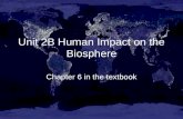 Unit 2B Human Impact on the Biosphere Chapter 6 in the textbook.