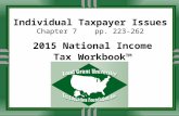 Individual Taxpayer Issues Chapter 7 pp. 223-262 2015 National Income Tax Workbook™